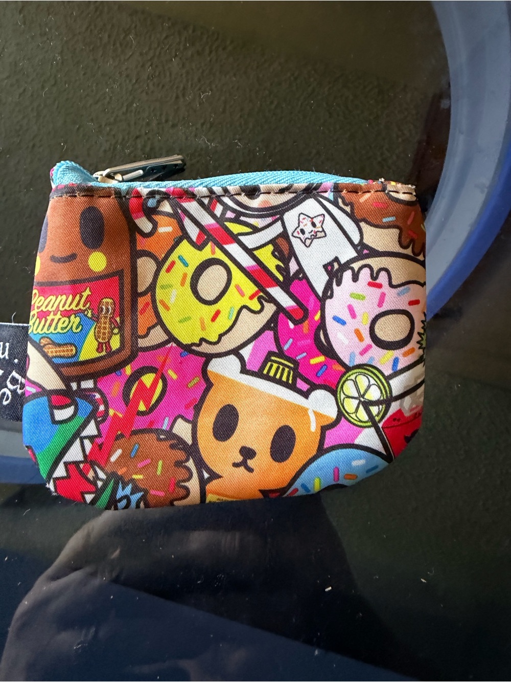tokidoki tokipops Donut & Character Printed Mini Zip Pouch in Pink Blue Brown